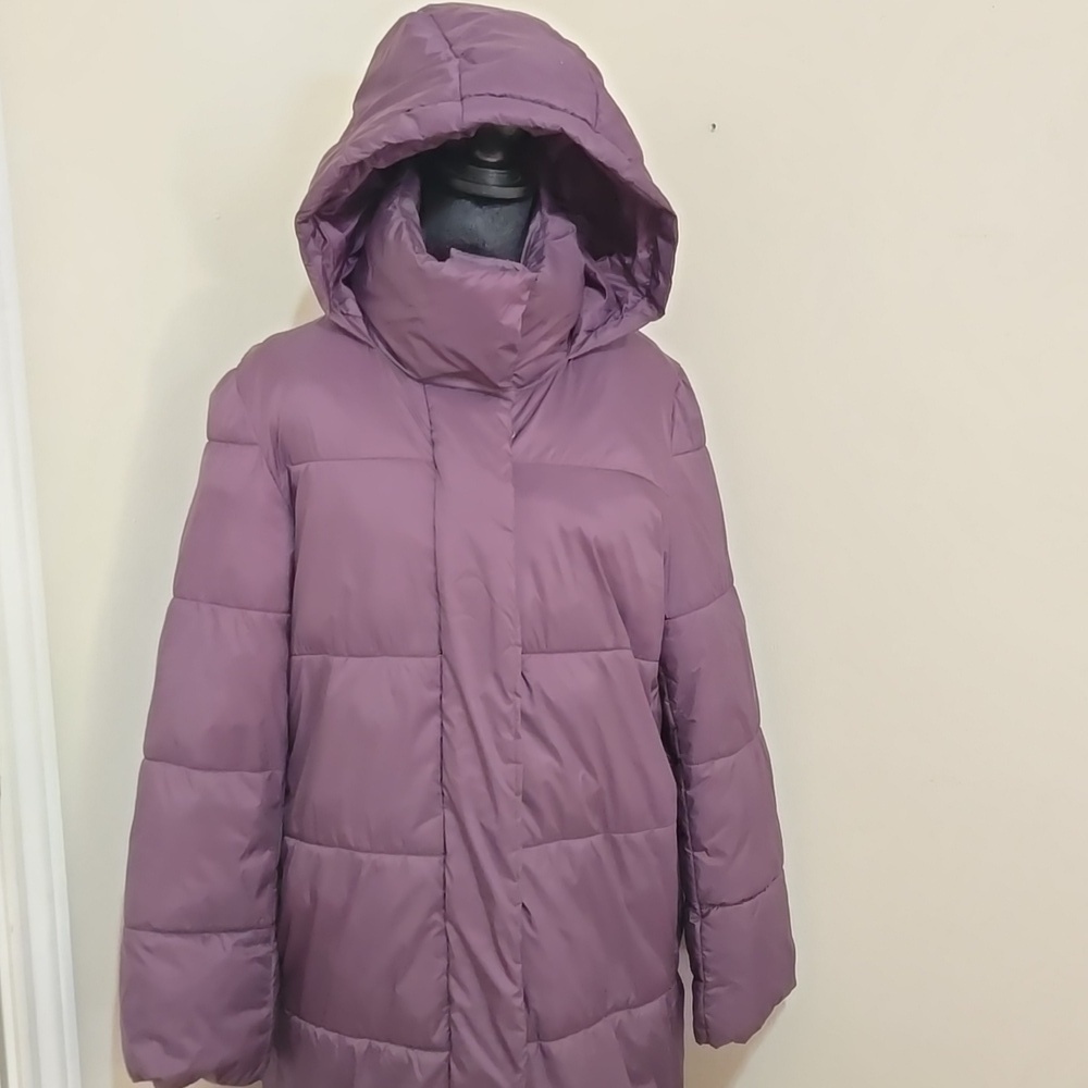 Banana Republic Deep Purple Puffer Down Jacket Sz Petite Small
